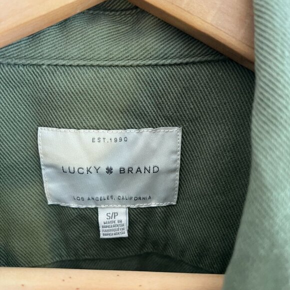 Lucky Brand Womens Utility Shacket Snap Button Spread Collar SMALL in Green - Picture 6 of 10